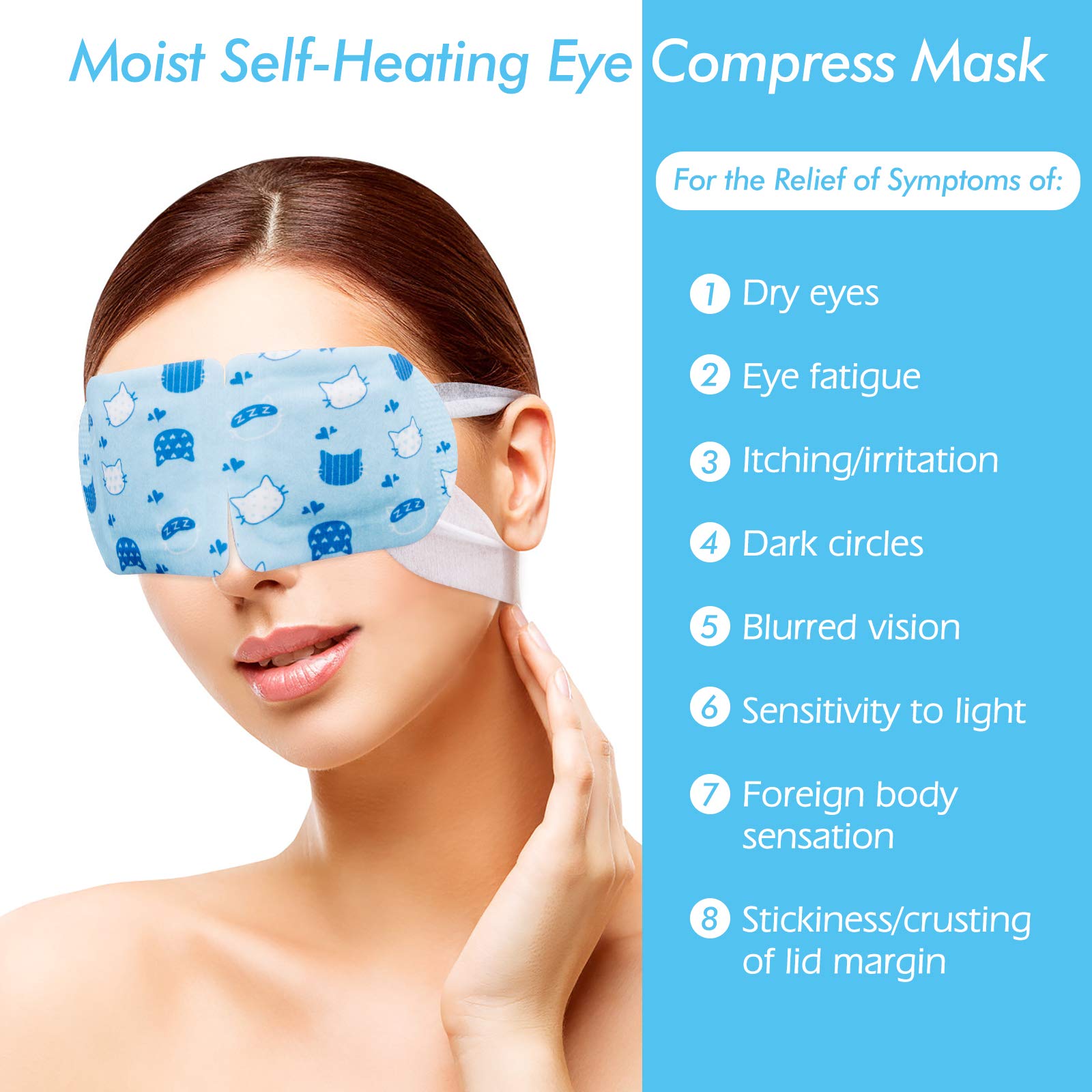 Jekeno Steam Eye Mask, 20 Packs Eye Masks for Dry Eyes, 40-60 Minutes Self Moist Warm Compress Heated Disposable Mask for Sleep, Spa Relaxing Trip Gifts, Travel Essentials for Women Men