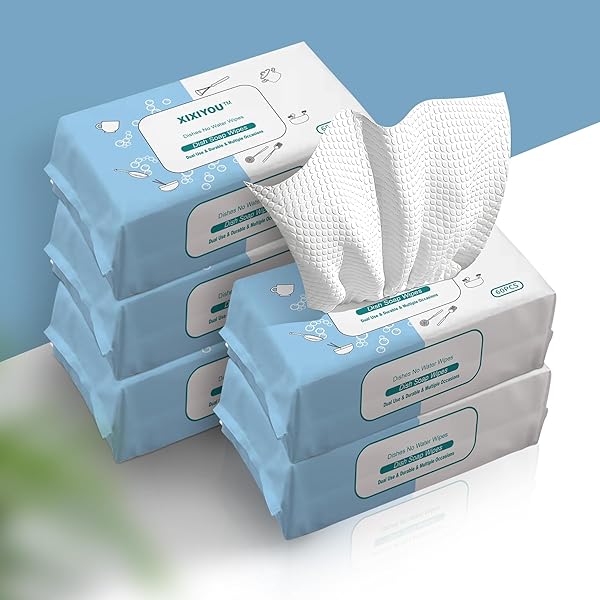REUSABLE DRY & WET DISH SOAP FOAM WIPES – MULTI-PURPOSE CLEANING TOWELS FOR KITCHEN, BATHROOM, TRAVEL | NO WATER NEEDED, ECO-FRIENDLY, REACHES HARD-TO-CLEAN AREAS (60 PACK)