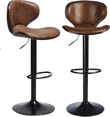 Dictac Barhocker 2er Set Hohenverstellbare Barstuhl Mit Rucklehnen Tresenhocker Bistrohocker 360 Drehbar Stuhl Fur Hausbar Tresenhocker Belastbar Bis 180kg Amazon De Kuche Haushalt