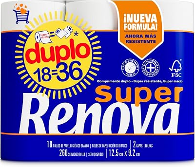 Papel higiénico duplo - 18 rolos