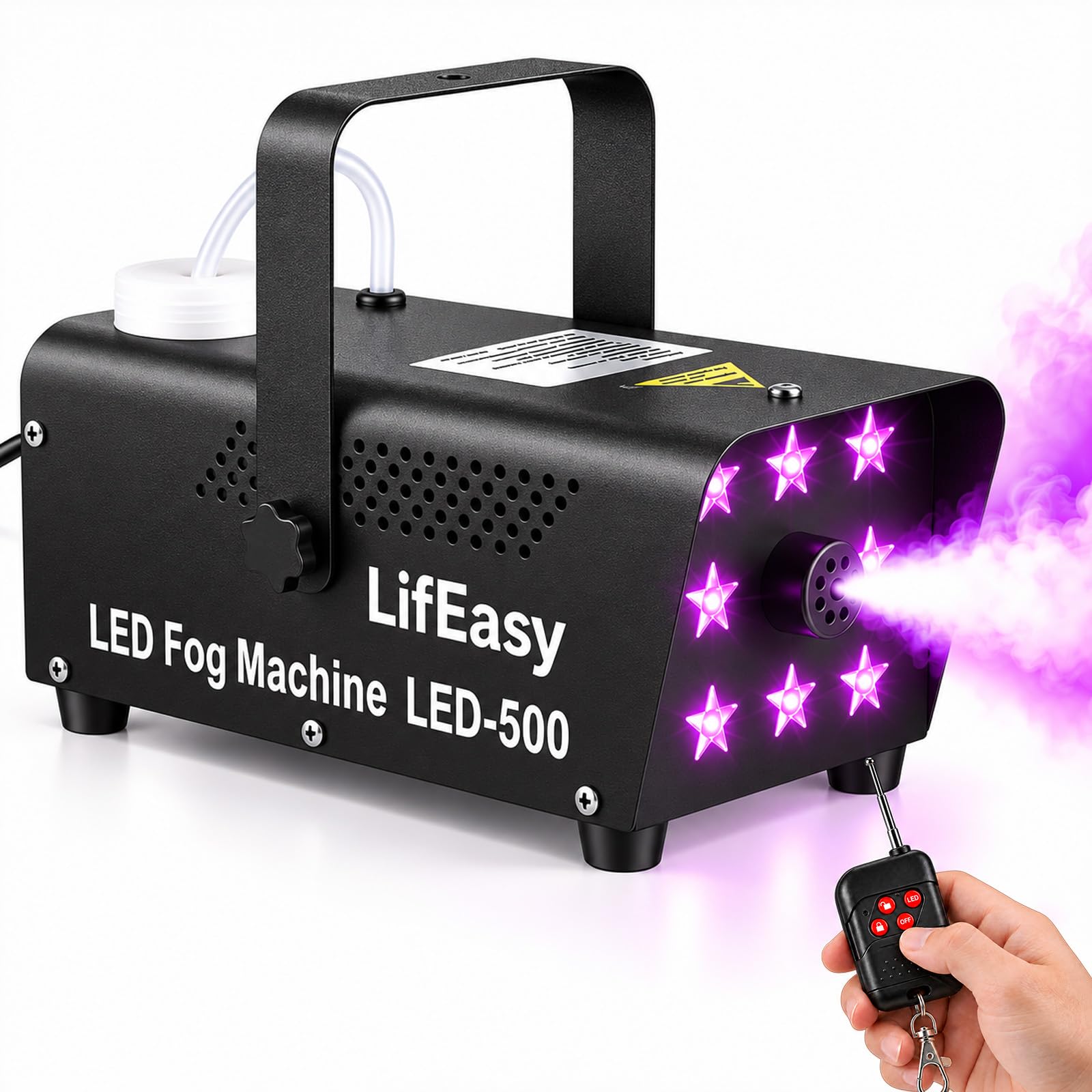 LifEasy Fog Machine Outdoor & Indoor– 500W Auto Color LED Smoke Machine | Portable Small Fogger Machine with 18,000 CFM Cover