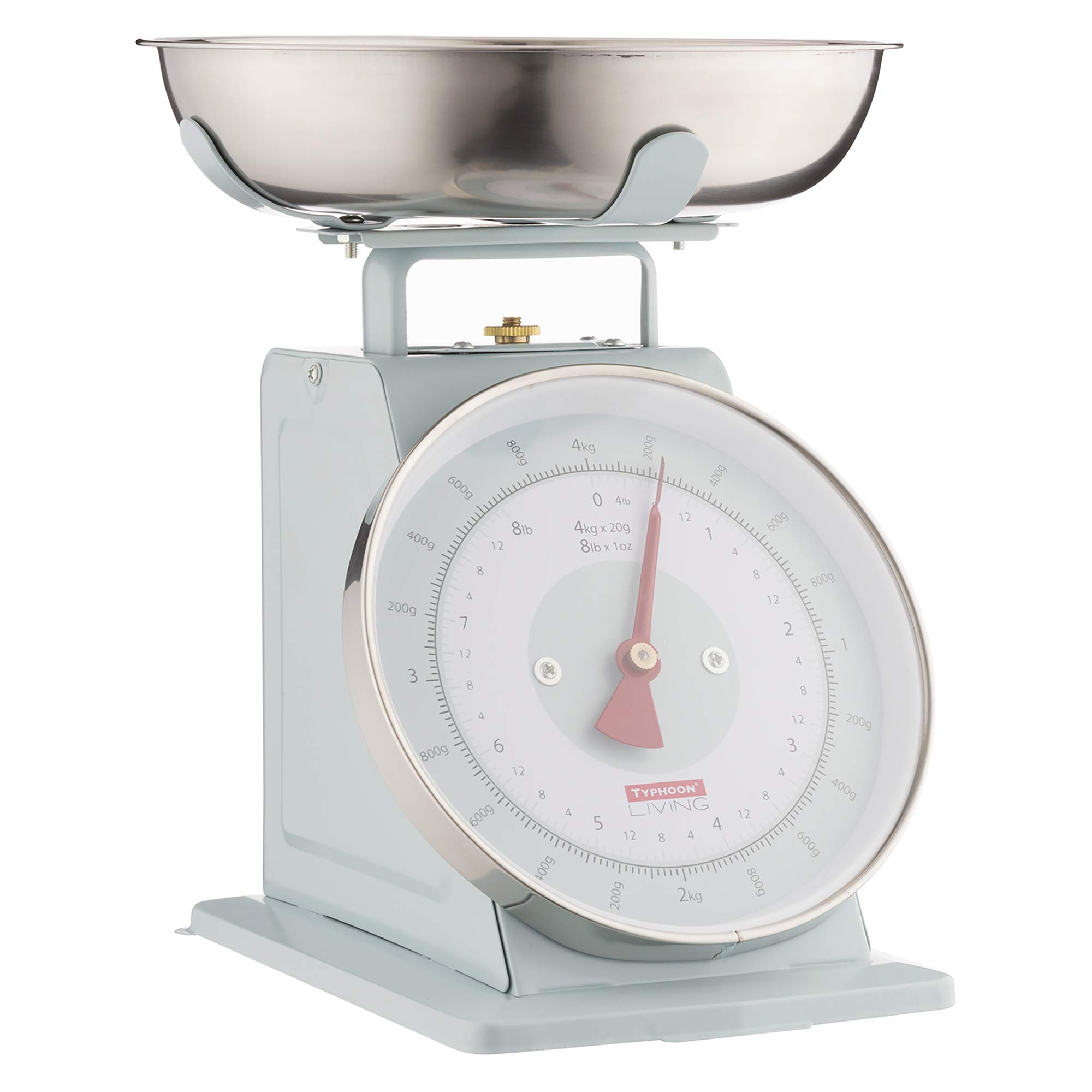 Typhoon Living Kitchen Weighing Scales with Stainless Steel Bowl, 15 x 26 x 22 cm, Blue