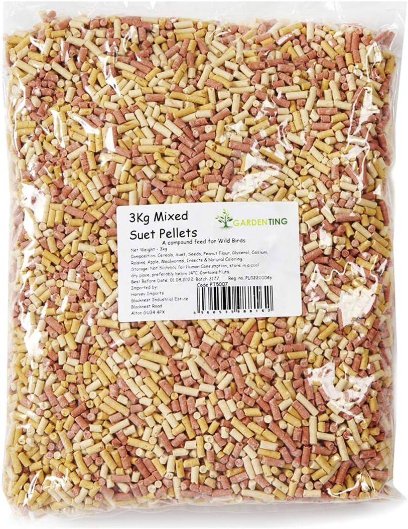 Garden Ting Mixed Suet Pellets Wild Bird Food, 3 kg Amazon.co.uk Pet