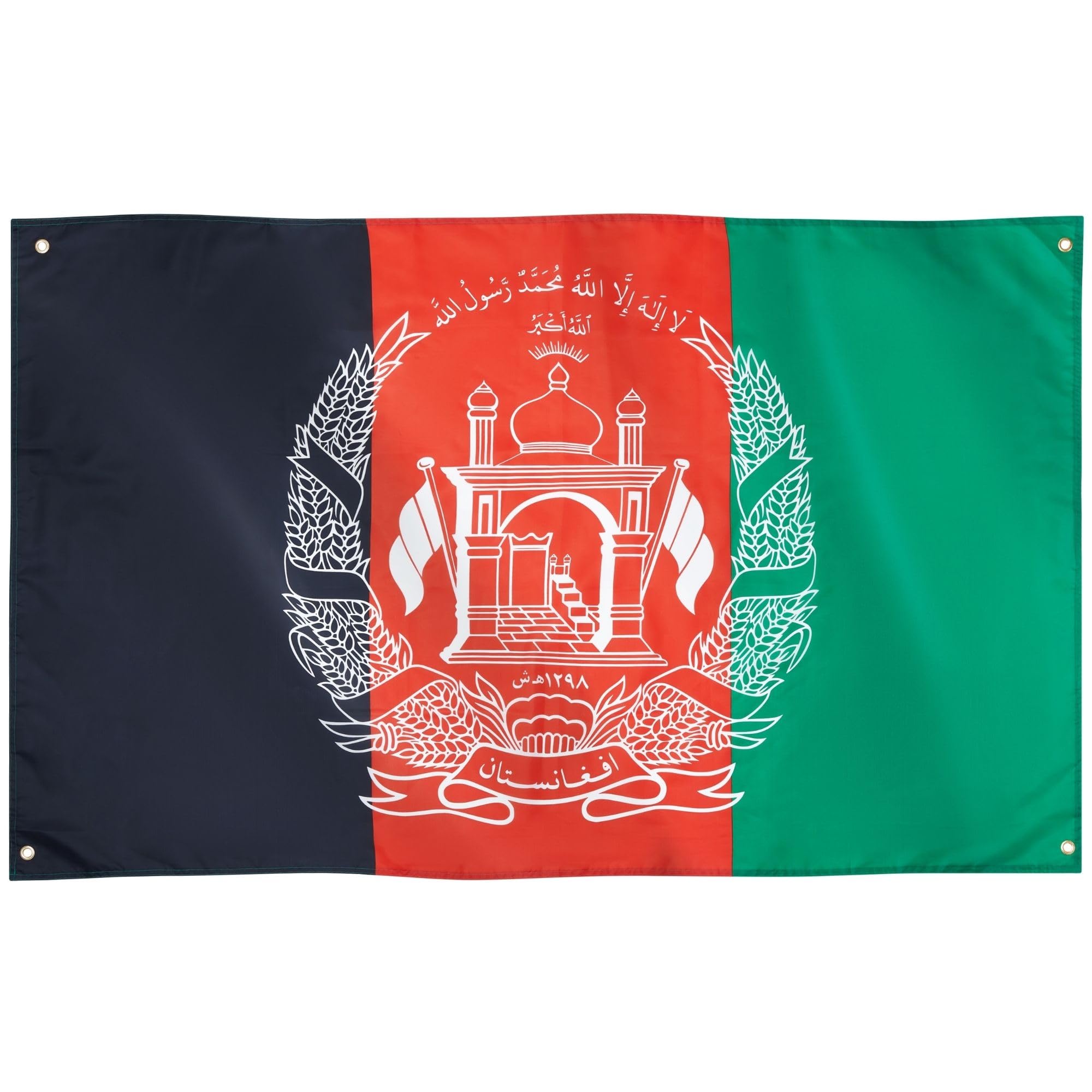 Runesol Afghanistan Flag, 91x152cm, 3ft x 5ft, 4 Grommets, Eyelet In Every Corner, Afghan Flag, National Flag Of Afghanistan, د افغانستان بیرغ, Premium Flags, Inside, Outside, Vivid Colours — image 1