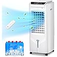 Uthfy Portable Air Conditioners, 32" Swamp Cooler Evaporative Air Cooler with 4.2 Gal Tank, Remote, 120° Oscillation Cooling Fan with 3 Speeds, 12H Timer, 3 In 1 Tower Fan thats Blow Cold Air for Room