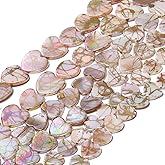 Yochus 70pcs Coffee Color Heart Shaped Natural Shell Loose Beads,10mm Irregular Shellfish Beads for DIY Crafts Earring Bracelet Necklace Keychain Jewelry Making Supplies
