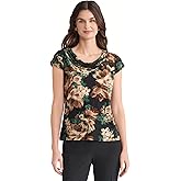 Kasper Womens Cap Sleeve, Cowl-Neck Top