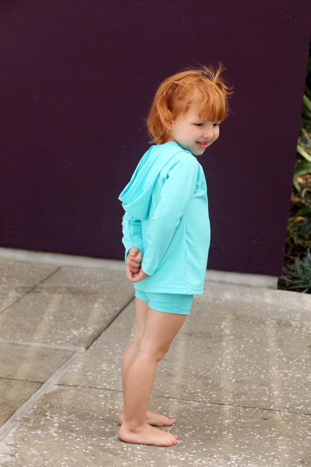 City Threads Girls' Swimming Bottom Boy Short UPF50+ Rash Guard Swim Made in USA: Clothing