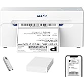 Nelko Bluetooth Thermal Shipping Label Printer, Wireless 4x6 Shipping Label Printer for Small Business, Support Android, iPhone and Windows, Widely Used for Amazon, Ebay, Shopify, Etsy(White)