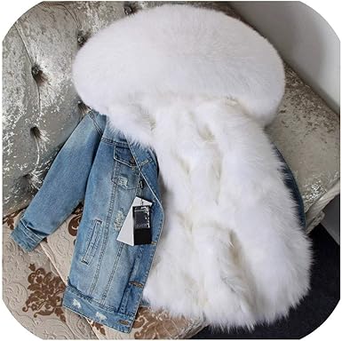 jean jacket with fox fur