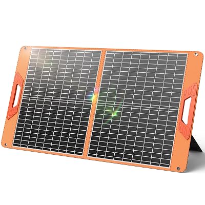 SOLUPUP 60W Portable Solar Panel Chargers, 23% High Efficiency Foldable Solar Panels for Power Station, IP65 Waterproof Solar Charger with QC3.0 USB-A & USB-C Outputs for Outdoor Camping RV Trip