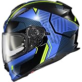 ScorpionEXO Ryzer Full Face Helmet Pinlock Ready Shield Drop Down Visor | Motorcycle Pinlock Ready Shield and Bluetooth Ready Speaker Pockets DOT ECE Approved