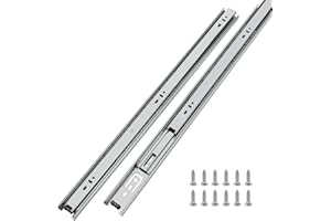 LONTAN 16 Inch Full Extension Ball Bearing Drawer Slides 1 Pair Silver Side Mount File Cabinet Rails Dresser Metal Runner Trash Can Kitchen Slider Glide 100 LB Load Capacity