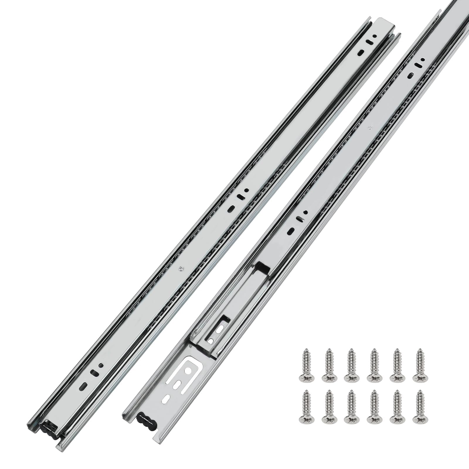 LONTAN 2 Pairs Silver Drawer Slides 16 Inch Side