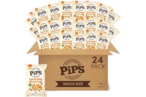 PIPCORN Cheddar Cheese Balls by Heirloom Pip's Snacks - Cheddar 1oz 24pk - Healthy Snacks, Gluten Free Snacks, Snack Packs, Heirloom Corn, Baked not Fried, Individually Wrapped