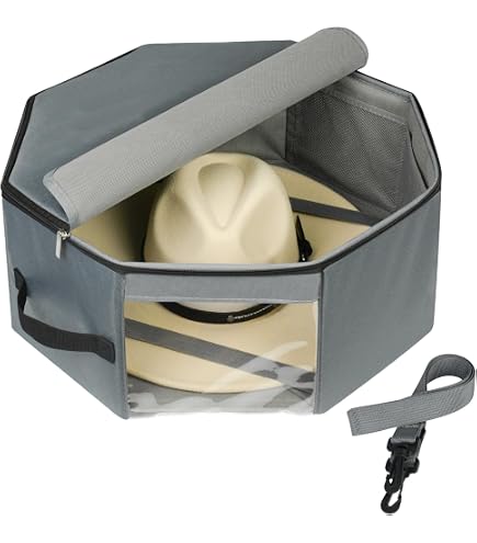 Caja De Almacenamiento Para Sombreros Kushon - Organizador Con Tapa Antipolvo, 17x12 Pulgadas - Sombreros De Vaquero, Playa, Iglesia