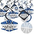 Big Dot of Happiness Blue Basketball - Let The Madness Begin - College Basketball Party Hanging Decor - Party Decoration Swirls - Set of 40