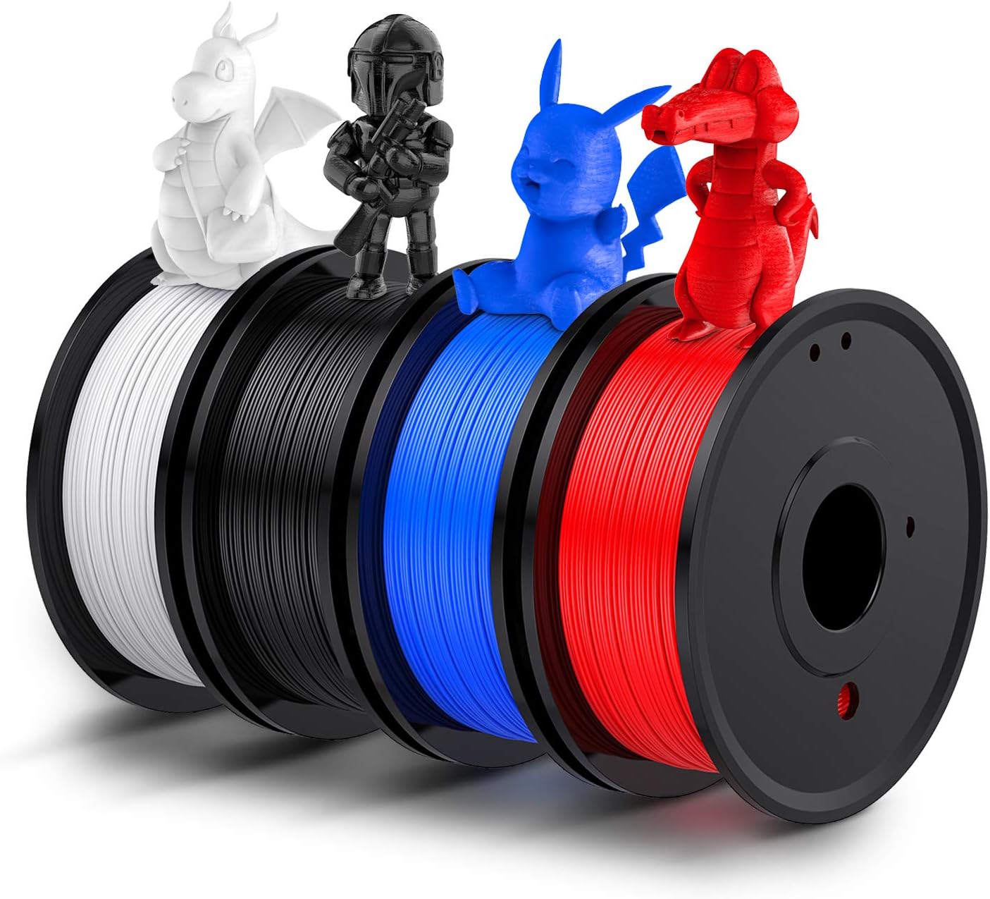 Amazon.com: 3D Printer PLA Filament 1.75mm, LABISTS Plastic 3D Printing PLA  Filament Bundle 1kg/2.2lb in Total, 0.25KG/Spool 4 Colors (White, Red,  Black, Blue): Office Products