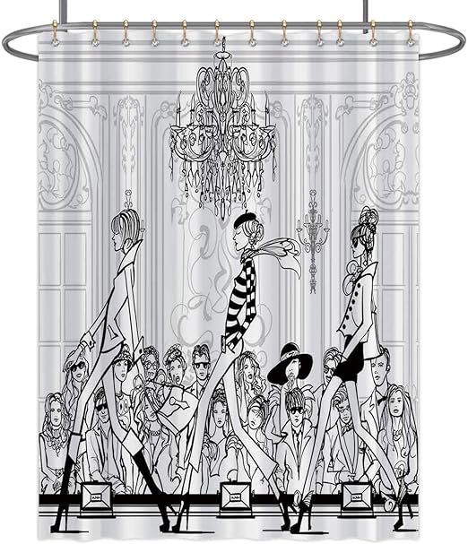 Hitecera - Cortina de Ducha para niñas, con maniquíes de Pasarela