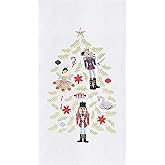C&F Home Christmas Holiday Green Christmas Tree Decorated with Nutcrackers Flour Sack Kitchen Dish Towel Decor Decoration 27L x 18W in. 18" x 27" White