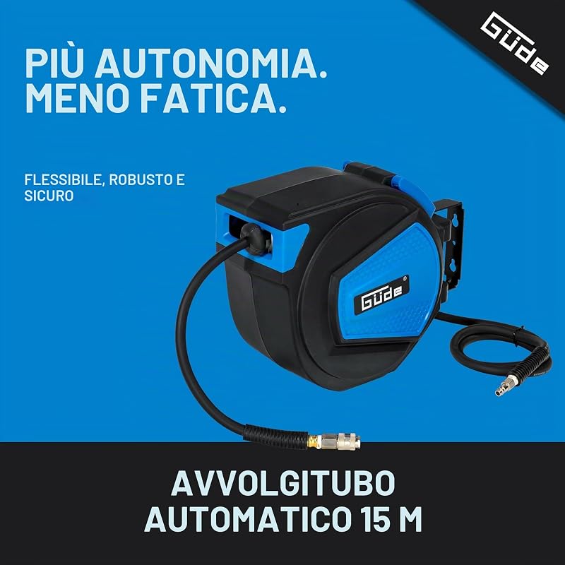 2882 - Avvolgitubo automatico, 15 m (12 bar max. pressione di lavoro, diametro interno 9,5 mm, spessore parete 3 mm)