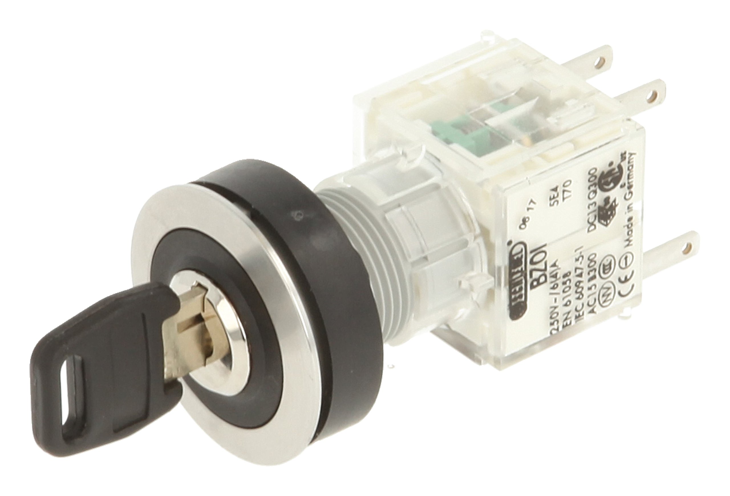 Schlegel 23.001.521 Key Switch Stainless Steel Touch 2 Positions 12-13 o'clock, Push Contact Sensor 2 NO Contact