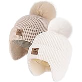 FURTALK Toddler Winter Hat Baby Pom Pom Beanie Boys Girls Kids Knitted Fleece Lined Cap