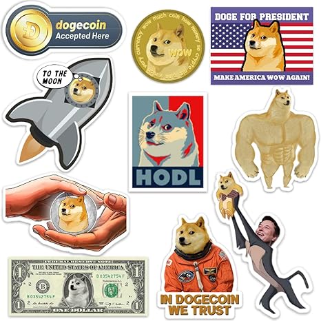 Dogecoin Sticker Decal PACK OF 10