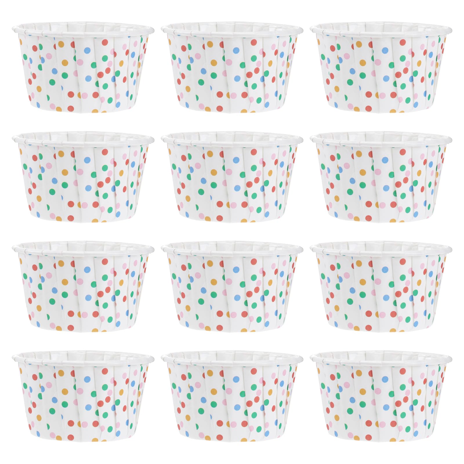 Angoily 100Pcs Oil Coated Paper Cups for Baking 2.56 Inch Disposable Muffin Cups with Rolled Edges Oven Safe Greaseproof Dessert Cups for Ice Cream Cupcakes Party Treats