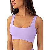 PAVOI ACTIVE Curve Hem Scoop Neck Sports Bra for Women - Medium Support Buttery Soft Low Cut Workout Yoga Bras - FlexFlow