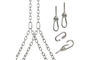 Barn-Shed-Play Heavy Duty 700 Lb Stainless Steel Porch Swing Hanging Chain Kit (8 Foot Ceiling)
