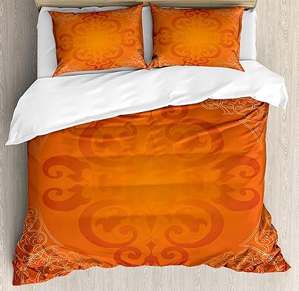 Amazon Com Orange Bed Set Royal Antique Motifs With Victorian