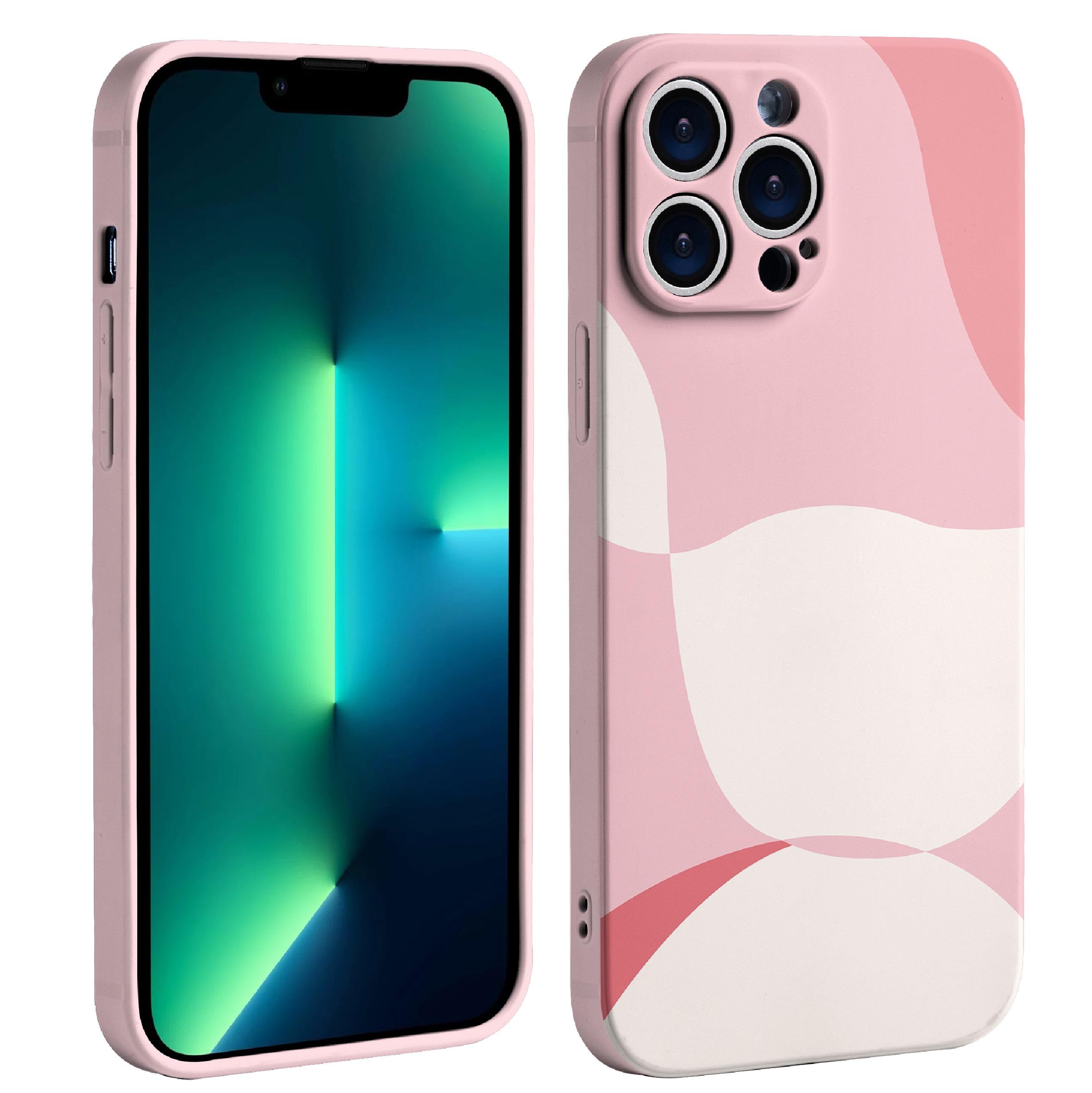 SZIYAYIH Cute Painted Art Phone Case for iPhone 13 Pro Max Case Slim Soft Shockproof Compatible with iPhone 13 Pro Max Case,Pink