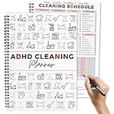 ADHD Cleaning Planner for Adults & Teens – Undated Daily Weekly Monthly Yearly Cleaning Schedule and Checklist Organizer with Chore Chart, Habit Tracker, and DIY Home Improvement Templates