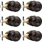 Probrico Oil Rubbed Bronze Door Knobs, Privacy Door Knob for Bathroom Bedroom, Interior Door Knobs with Thumb Turning Locking Button, 6 Pack