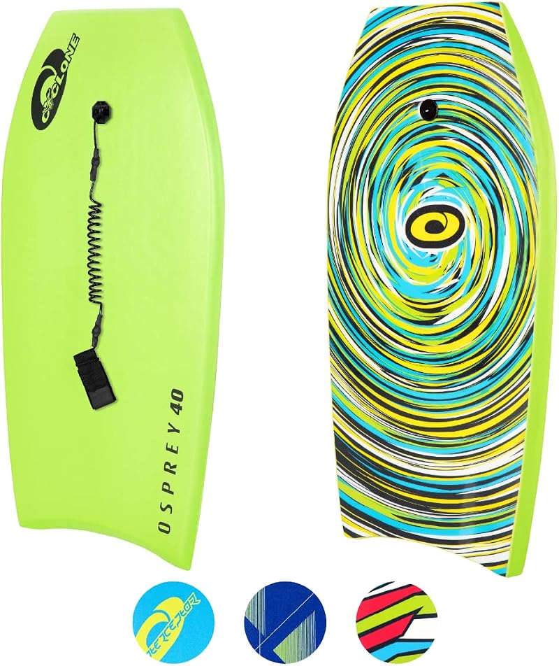 Osprey 40 inch Bodyboard with Leash Green Lightweight Deck Core