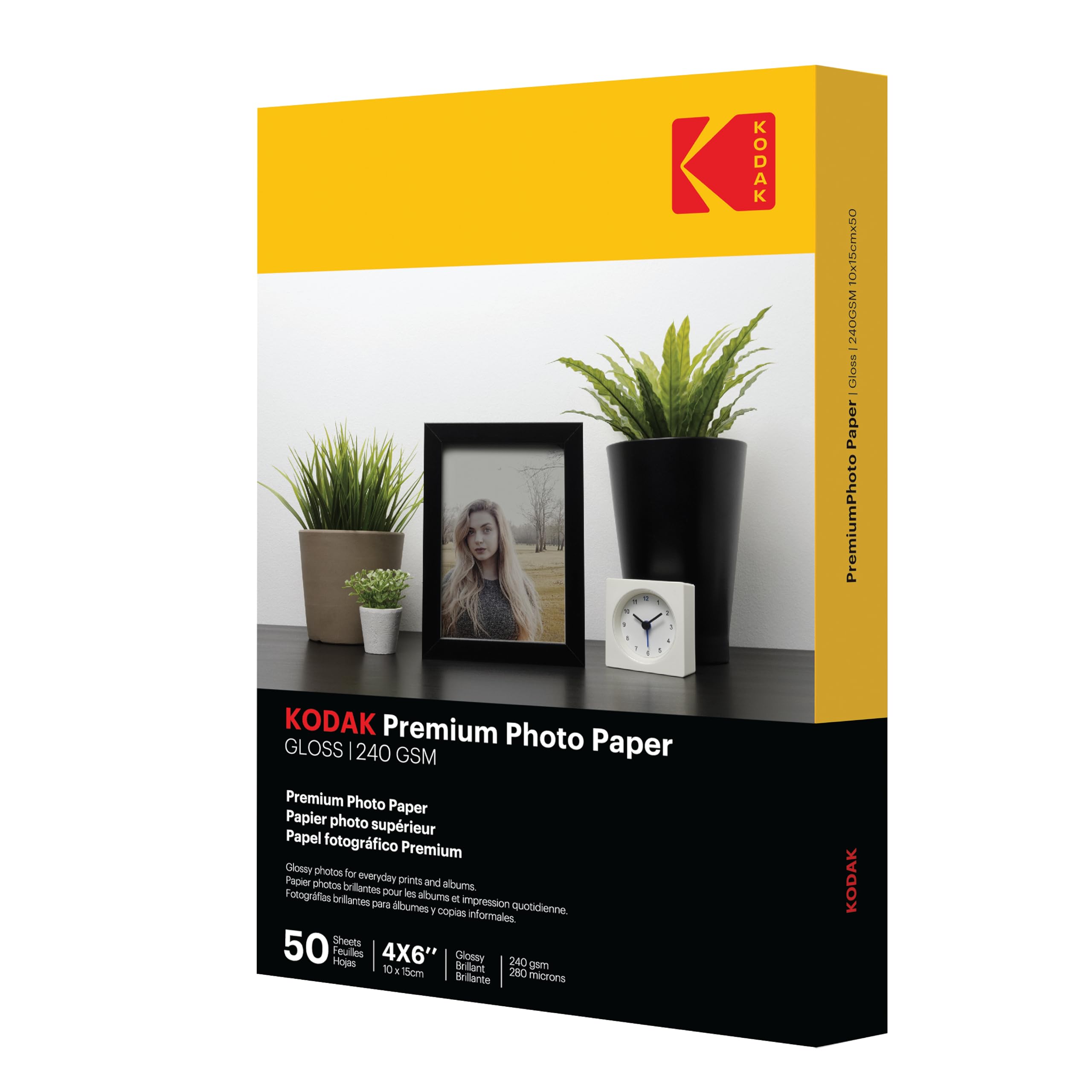 Kodak Photo Paper A6 (Glossy 240gsm - 50 Sheets) Universal Premium Photographic Paper for HP, Epson, Canon Inkjet Printers (Size 6 x 4", 10 x 15cm)