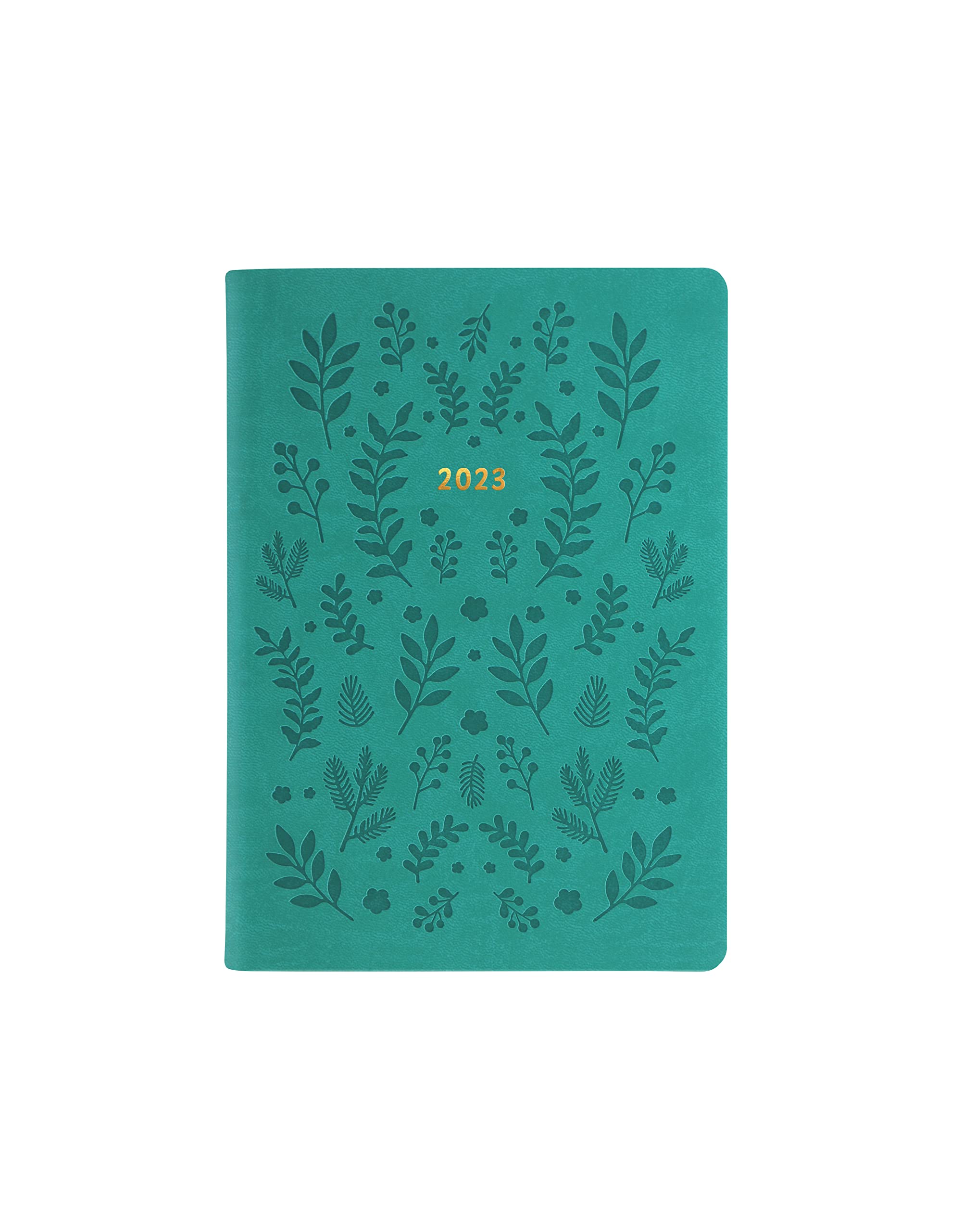 Letts of London Woodland A6 week to view 2023 diary - green, 23-082167
