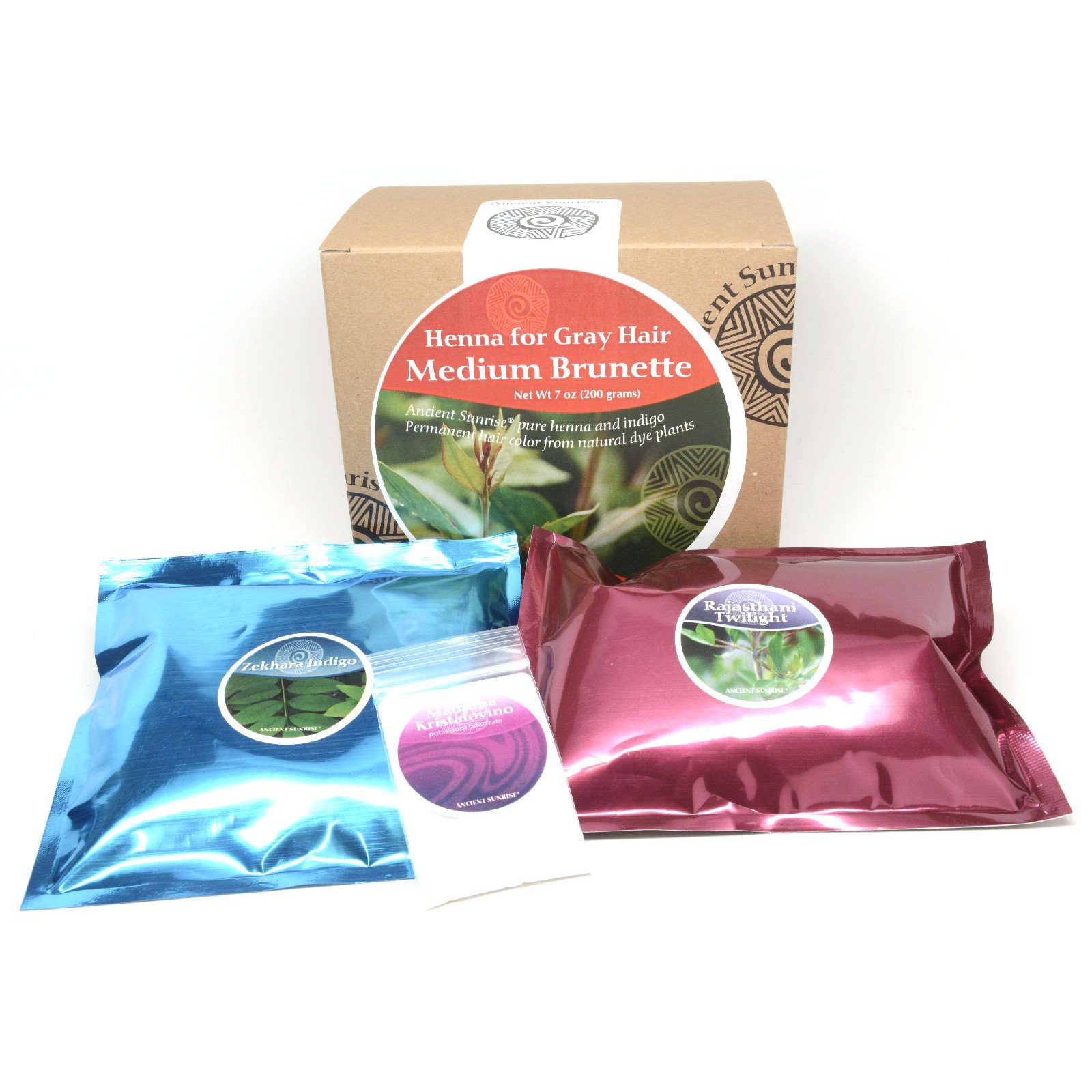 Ancient Sunrise Henna For Gray Hair Black Kit Beauty