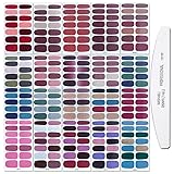 WOKOTO 20 Sheets Solid Color Nail Art Polish Wraps