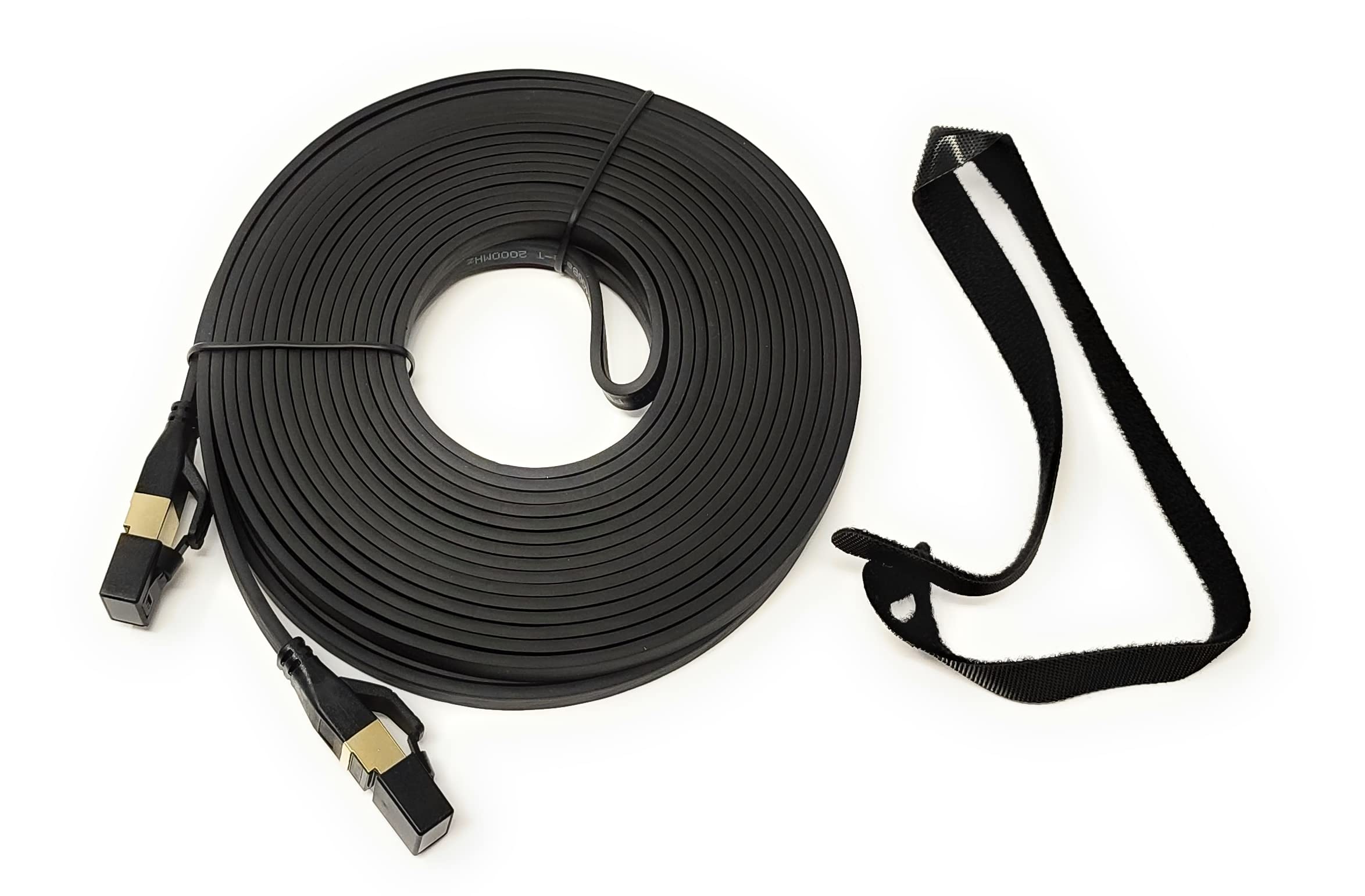 Maincore (10m CAT8 Flat Ethernet Cable SSTP Shielded 2000MHz 40Gbps High Speed, Lan Network Internet Modem Cord, RJ45 Gold Plated Connectors (10m, black)