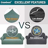 Granbest Premium Water-Repellent 4 Seater Sofa Slipcover Matcha Green view 4