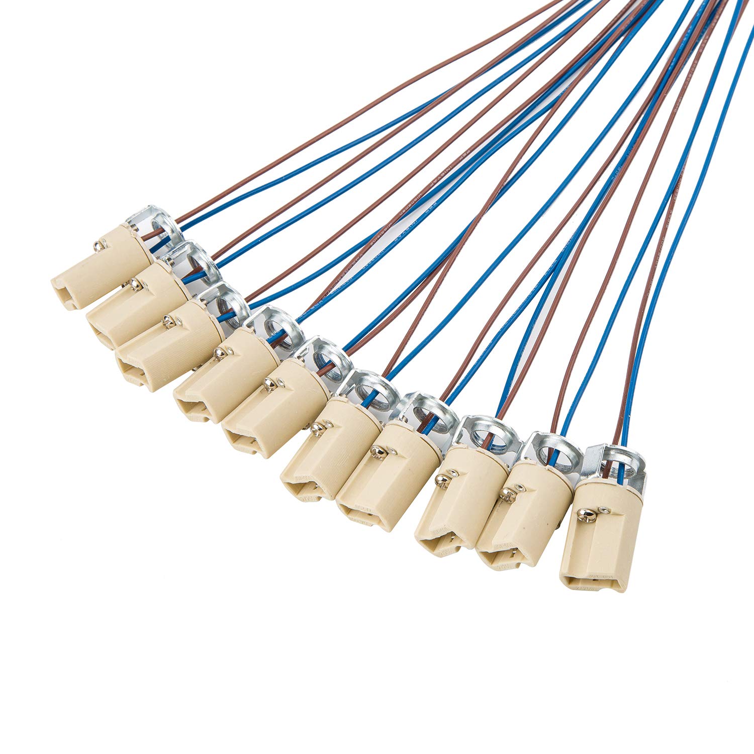 10PC G9 Lamp Holders Teflon Wire G9 LED CFL Halogen Lamps Holders Ceramic Connector Socket (10Pcs/Set)