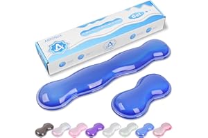 ABRONDA Gel Wrist Rest for Keyboard and Mouse, Wrist Rest for Keyboard, Mouse Wrist Support, Pain Relief, Cool Touch, Non-Skid, Keyboard and Mouse Wrist pad Set