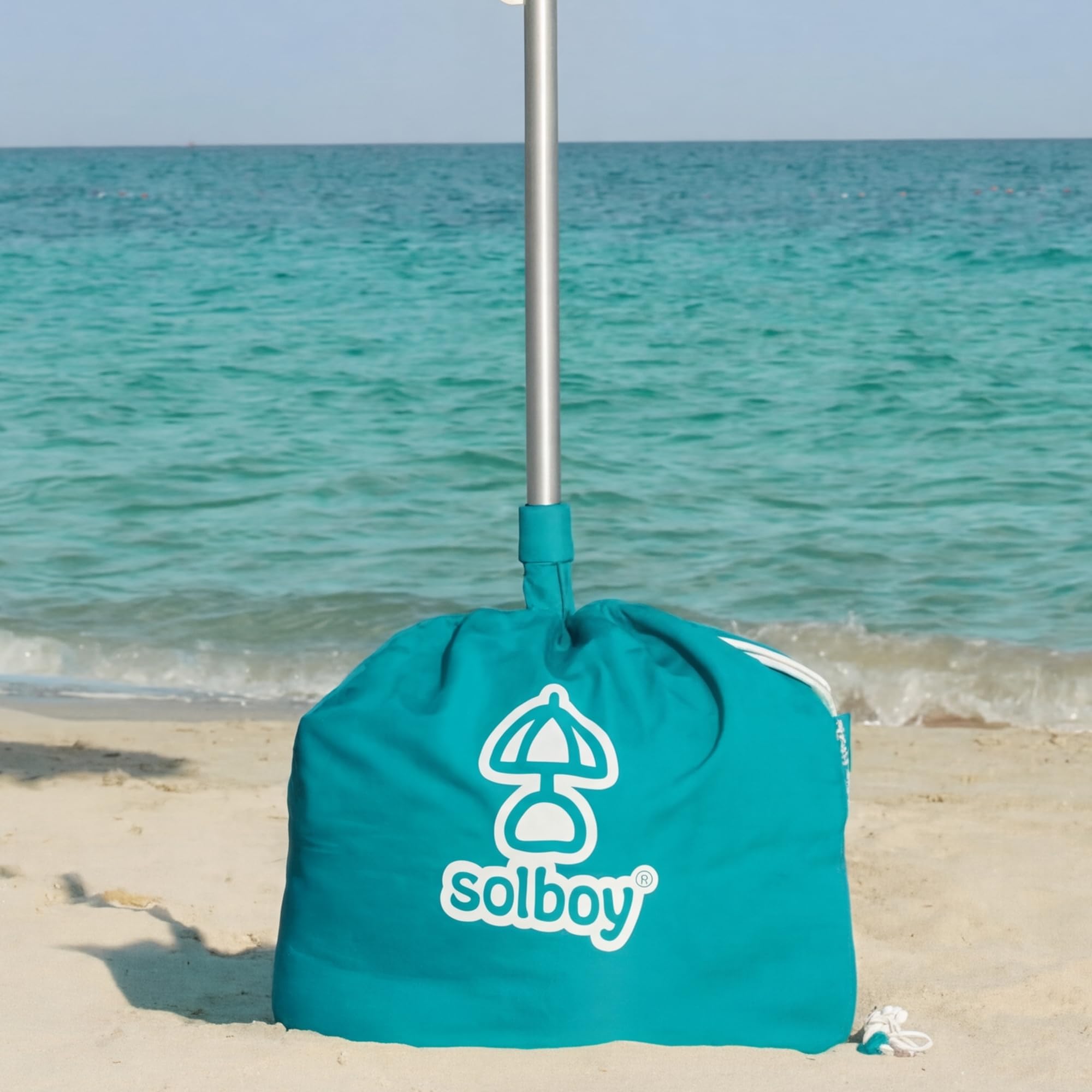 Solboy® beach umbrella stand SPECIAL EDITION (turquoise) - parasol and umbrella holder