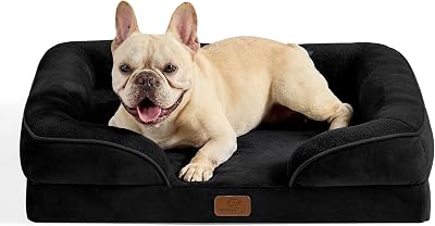 Bedsure Medium Dog Sofa Bed Orthopedic with Removable Zipper Cover 71x58x16cm