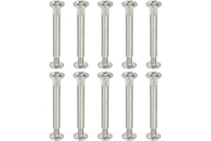 PATIKIL Binding Screw Posts, 10 Set Screw Posts Fit for 3/16"(5mm) Hole Dia Female M5 x 35mm Carbon Steel Binding Bolts Nut for Leather Scrapbook DIY