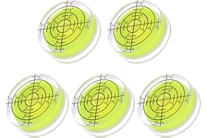 Kozelo 5pcs Small Circular Bubble Spirit Levels - [12mm Diameter 6mm Thickness] Mini Round RV Level Leveling Tools for Travel