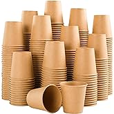 Clawsoff 300 Pack 3 oz Paper Cups, Disposable Kraft Small Bathroom Cups 3 Ounce, Hot/Cold Beverage Cups for Home, Kitchen, Party