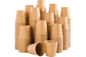 Clawsoff 300 Pack 3 oz Paper Cups, Disposable Kraft Bathroom Cups 3 Ounce, Small Mouthwash Cups, Hot/Cold Beverage Cups for Home, Kitchen, Party